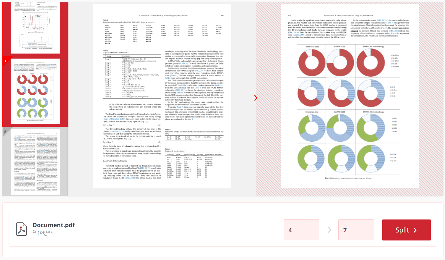 I-click at piliin ang (mga) hanay ng pahina upang kunin sa mas maliit na file ng PDF